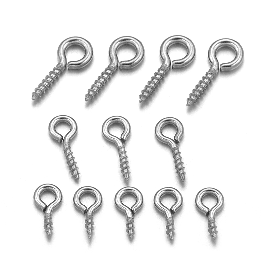 100 ピース/ロットステンレス鋼ミニスクリューアイピンペン - Jewelry Making Drill のレビューと価格