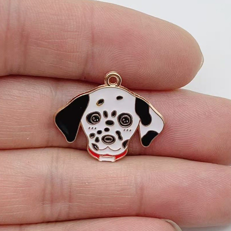 12個入り漫画ペット斑点犬合金オイルドロップペンダント、DI - Jewelry Making Pendants のレビューと価格