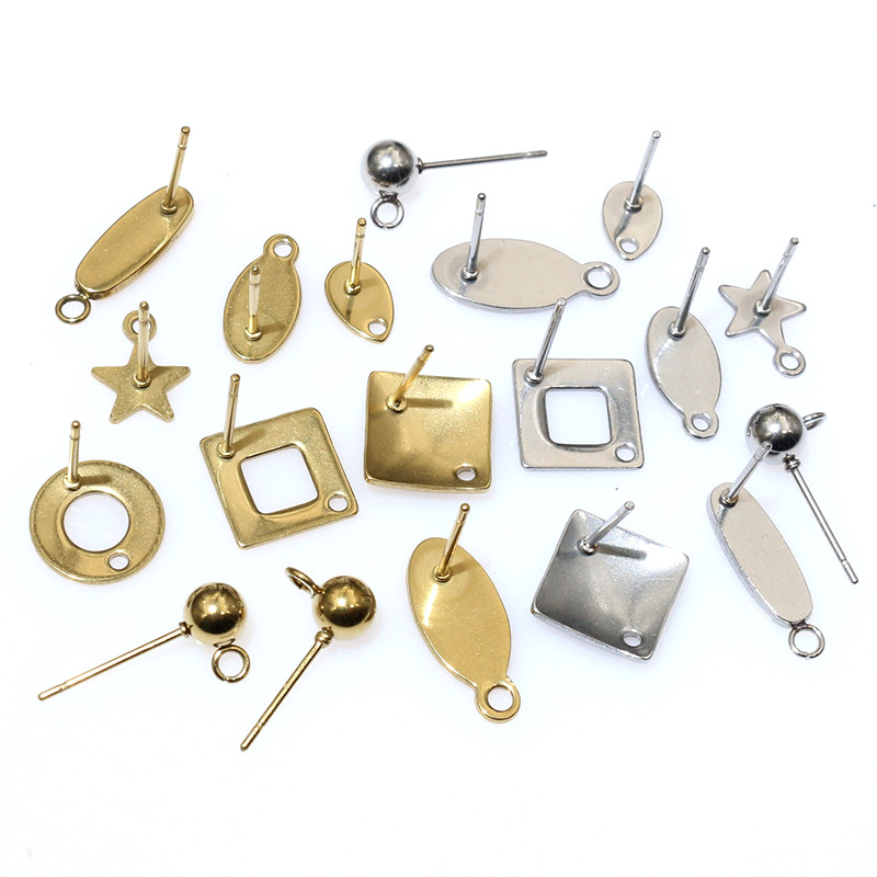 20個ステンレス鋼クラフトイヤリングスタッド幾何学的多角形イ - Jewelry Making Hobby のレビューと価格