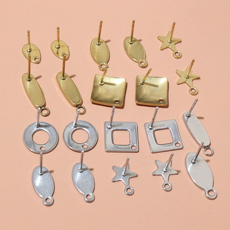 20個ステンレス鋼クラフトイヤリングスタッド幾何学的多角形イ - Jewelry Making Hobby のレビューと価格