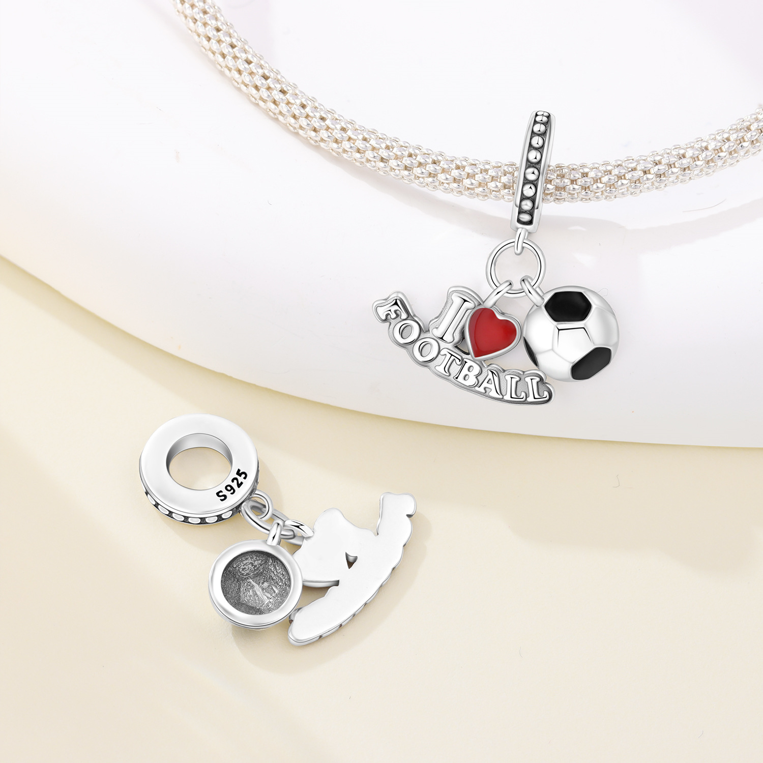 MISEFF S925 スターリングシルバーチャームスポーツ - Jewelry Making Table のレビューと価格
