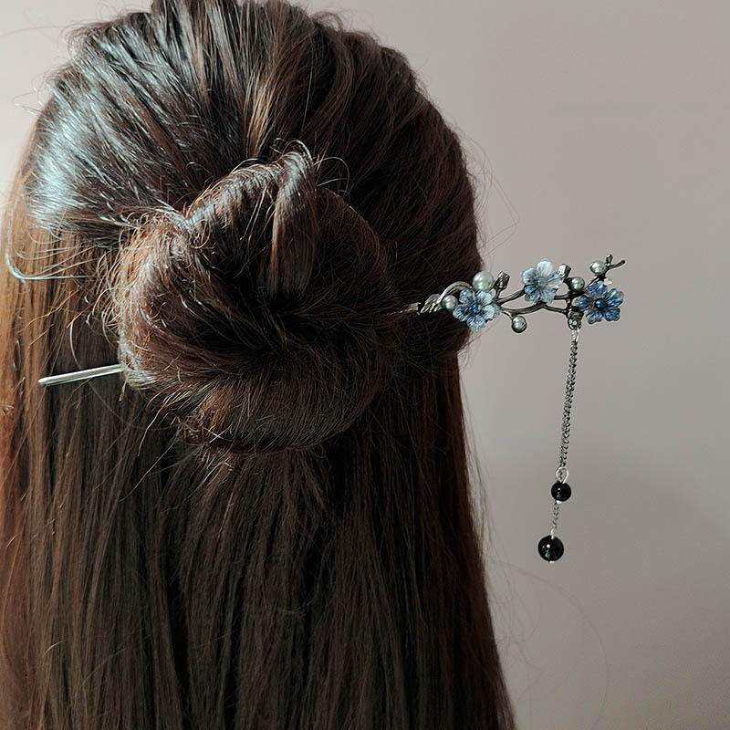 クラシックヘアスティック箸インクカラーフラワーメタルフリンジ - Jewelry Making Parts のレビューと価格