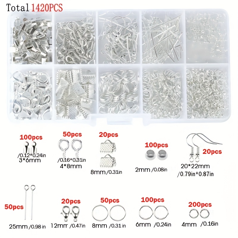 1420個入り 1箱 ジュエリーパーツセット イヤリング製作 - Jewelry Making Diy Kit のレビューと価格