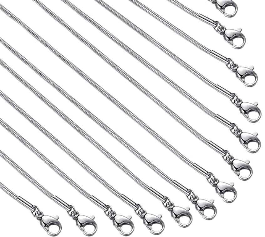 10 個ロット ステンレス鋼 ラウンド スネーク チェーン  - Jewelry Making Singapore のレビューと価格
