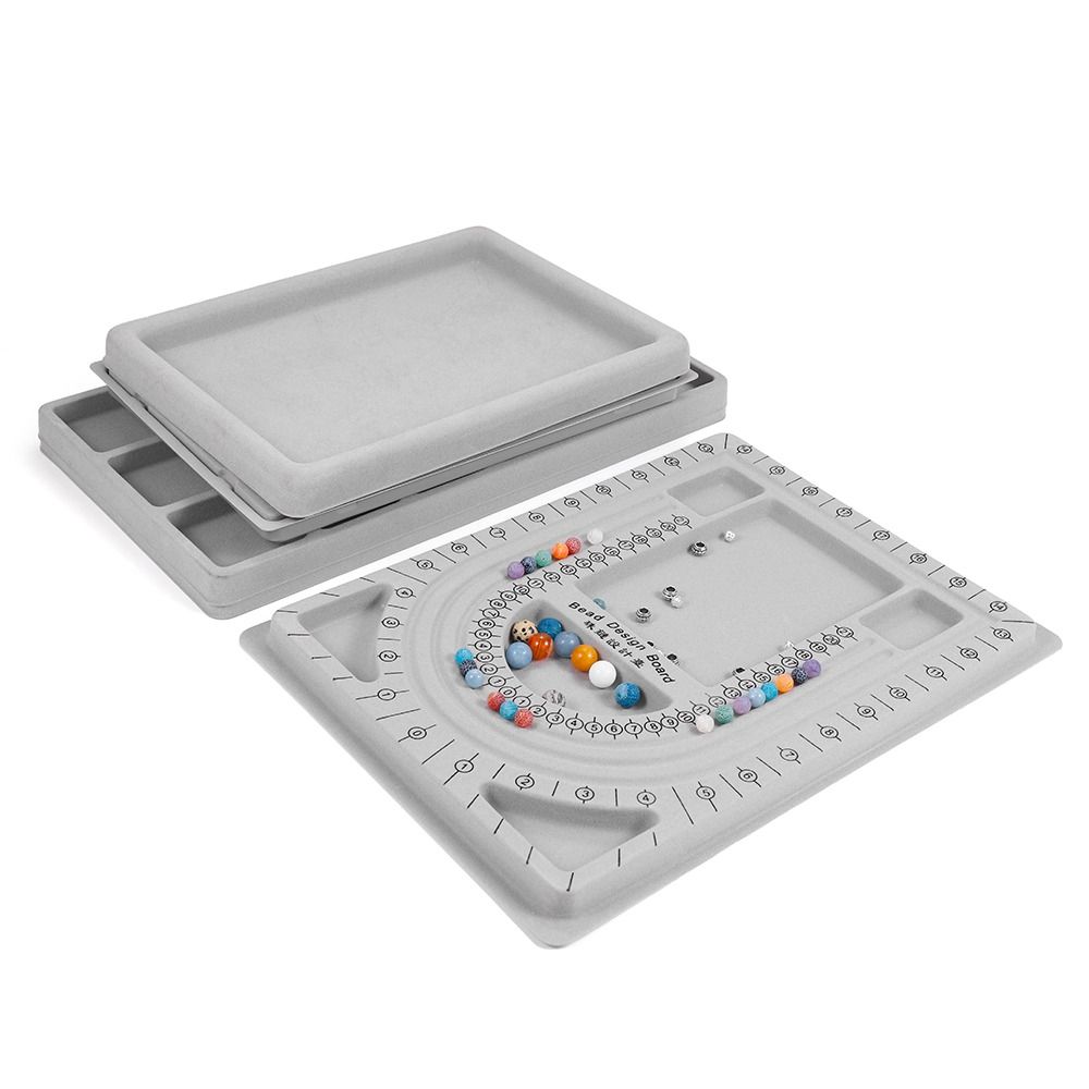 トレイ多機能ブレスレットビーズトレイグレー植毛ビーズボード測 - Jewelry Making Table のレビューと価格