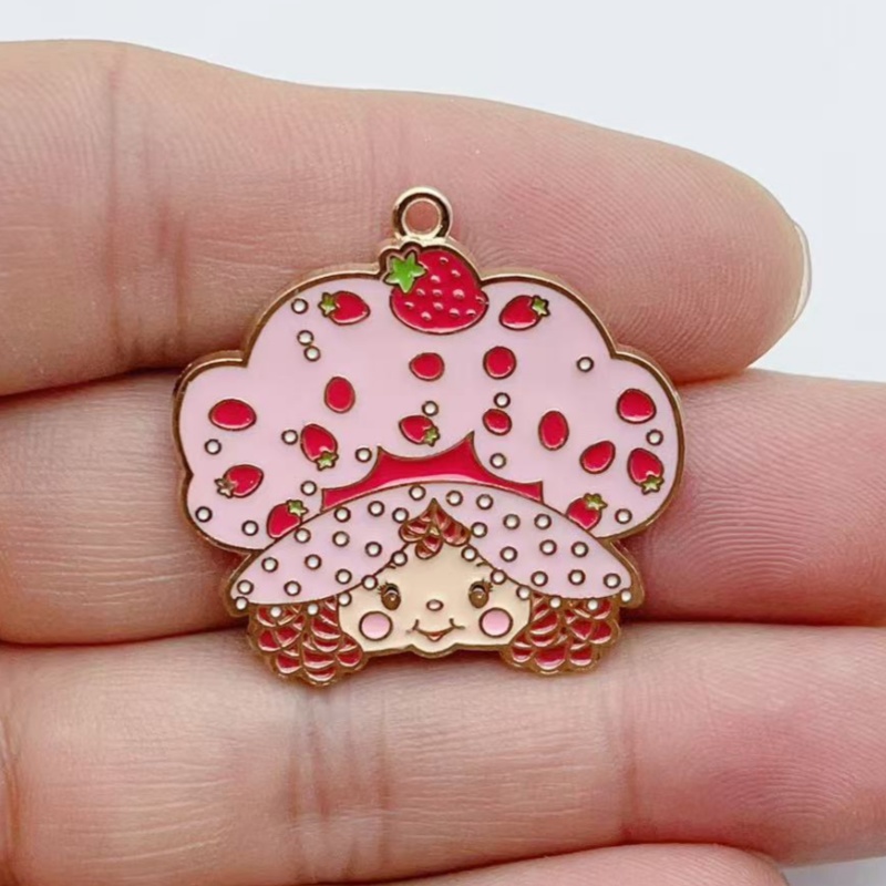 10 個かわいい女の子エナメルメタルジュエリーイチゴレインボ - Jewelry Making Pendants のレビューと価格