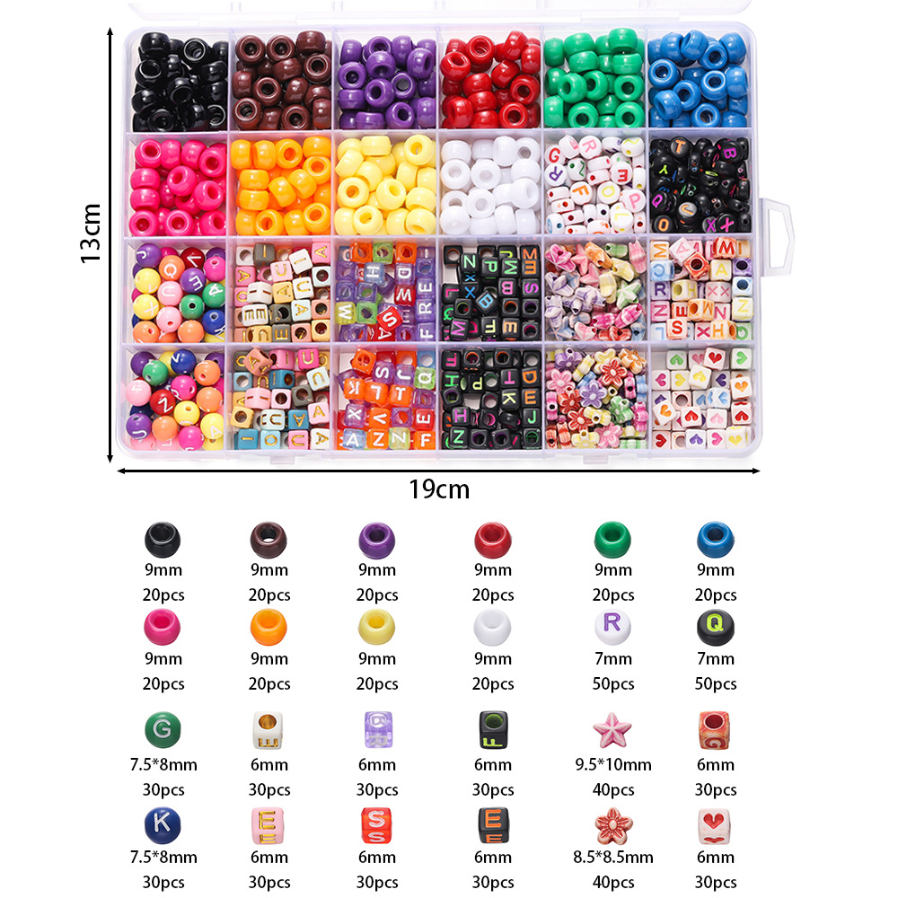1箱 カラフルアクリルポニービーズ スクエアレタークレイスペ - Jewelry Making Diy Kit のレビューと価格