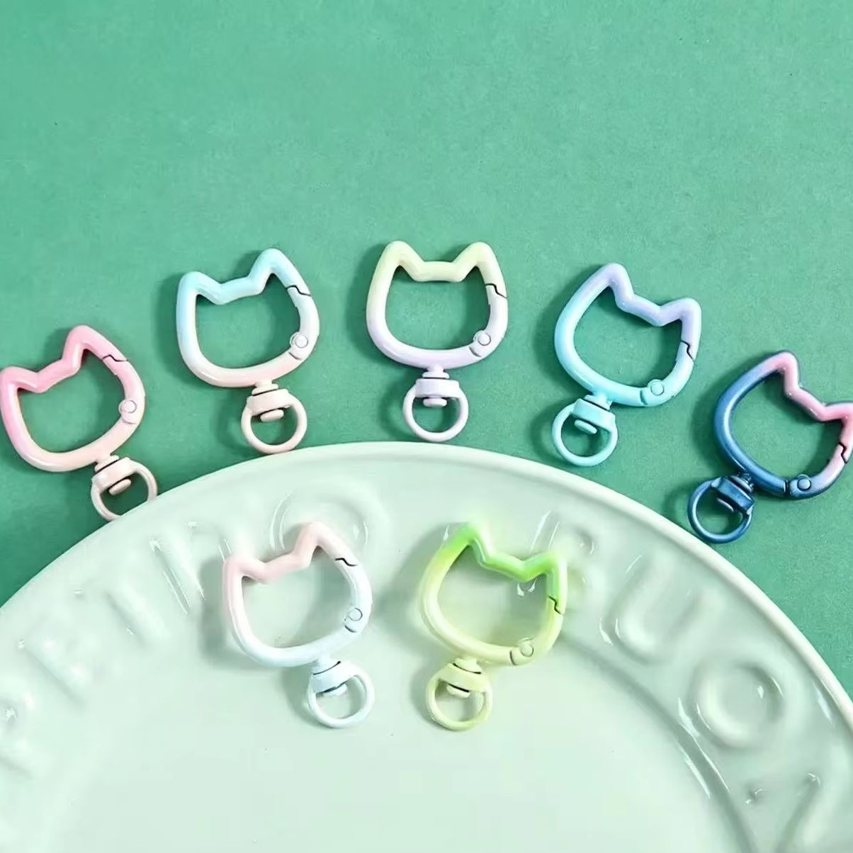 5-10 個グラデーションかわいい猫クラスプ開閉可能なコネク - Jewelry Making Hobby のレビューと価格